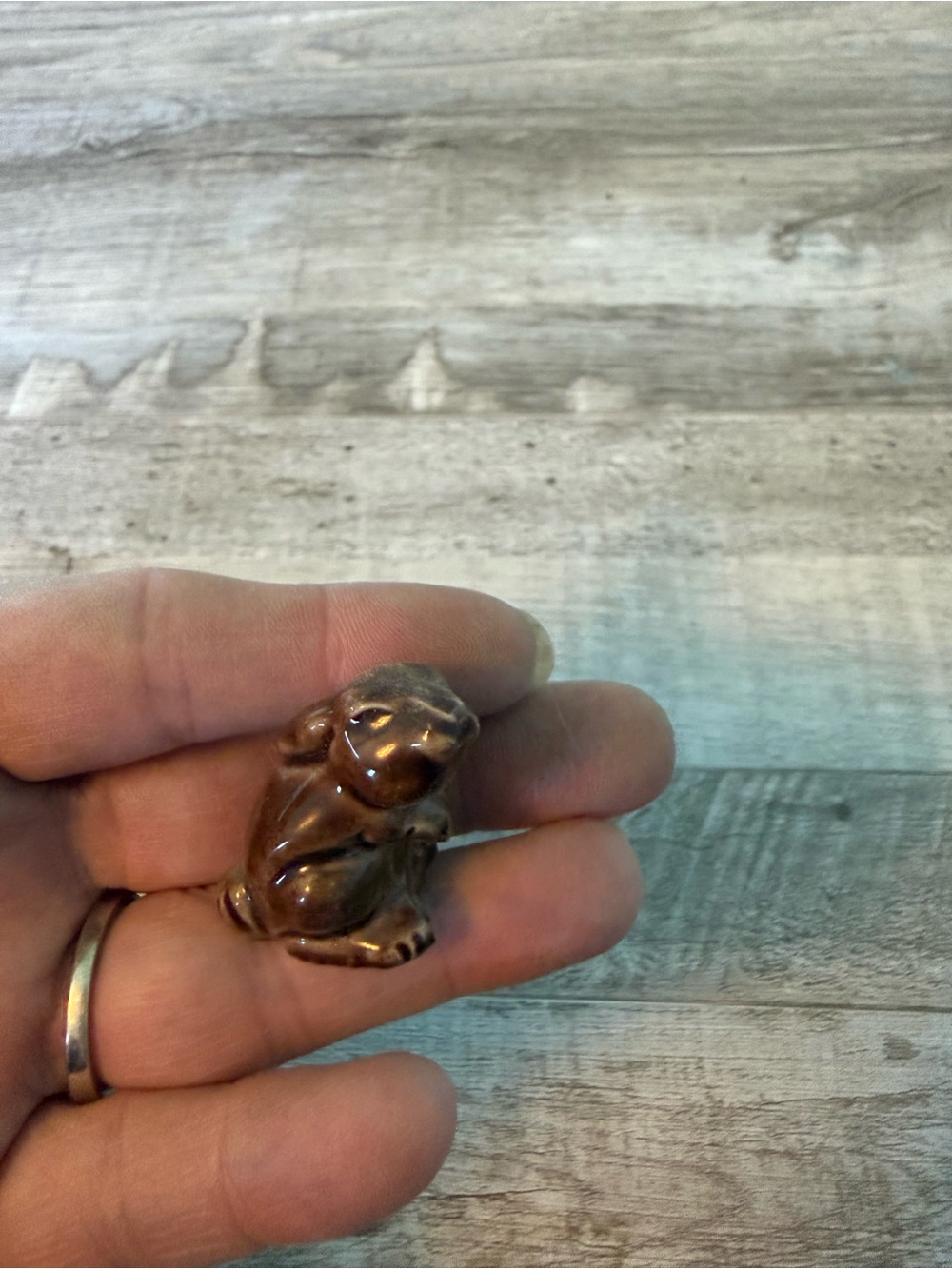 Mini Brown Ceramic Rabbit